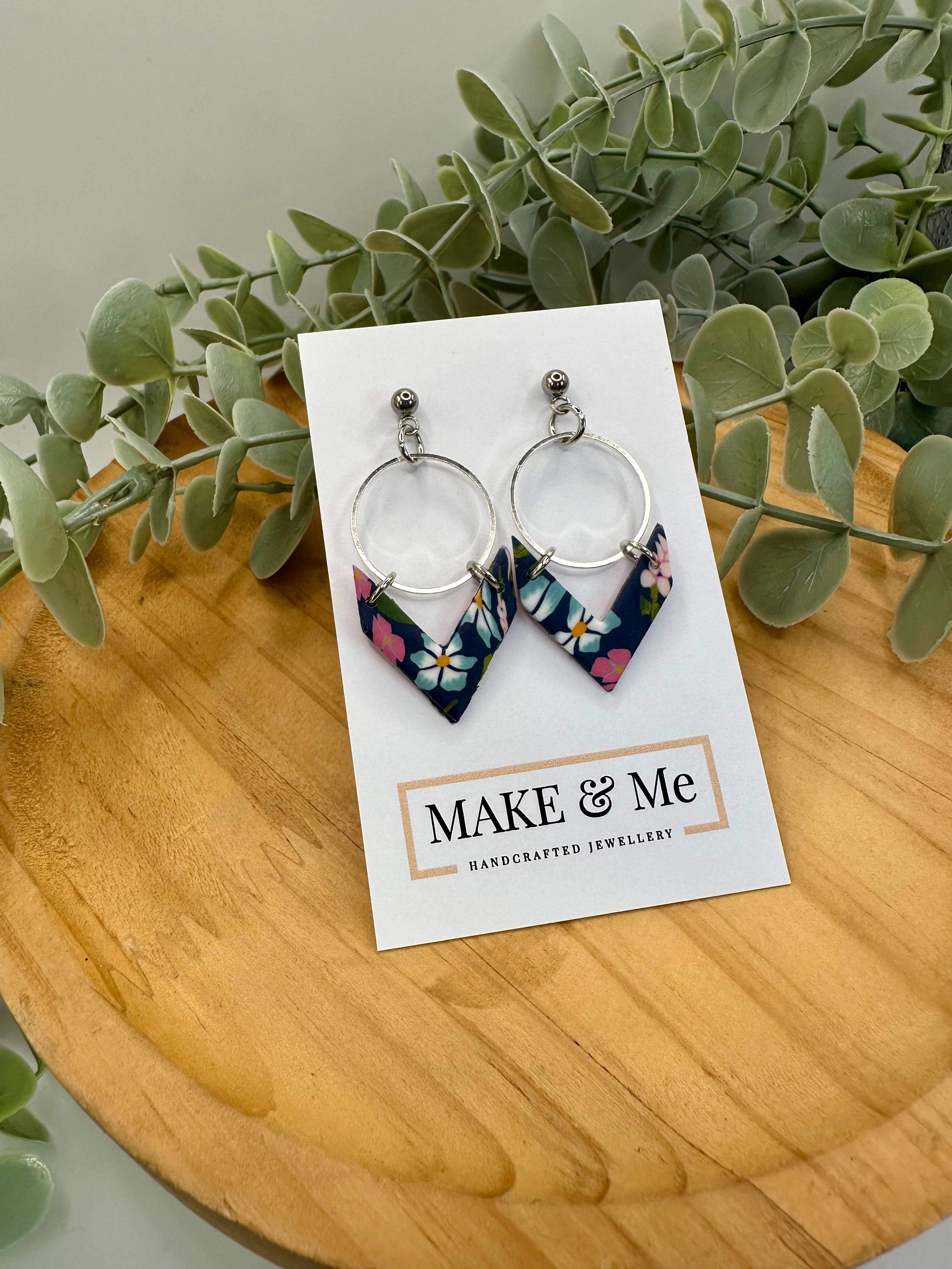 Mini Chevron Earrings – Floral Cane Collection | Stainless Steel
