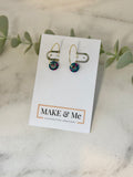 Peacock Green and Magenta Pink Leopard Print - Dot Hoop
