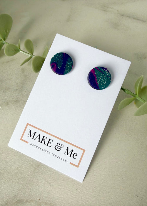 Abstract - Button Stud Earrings