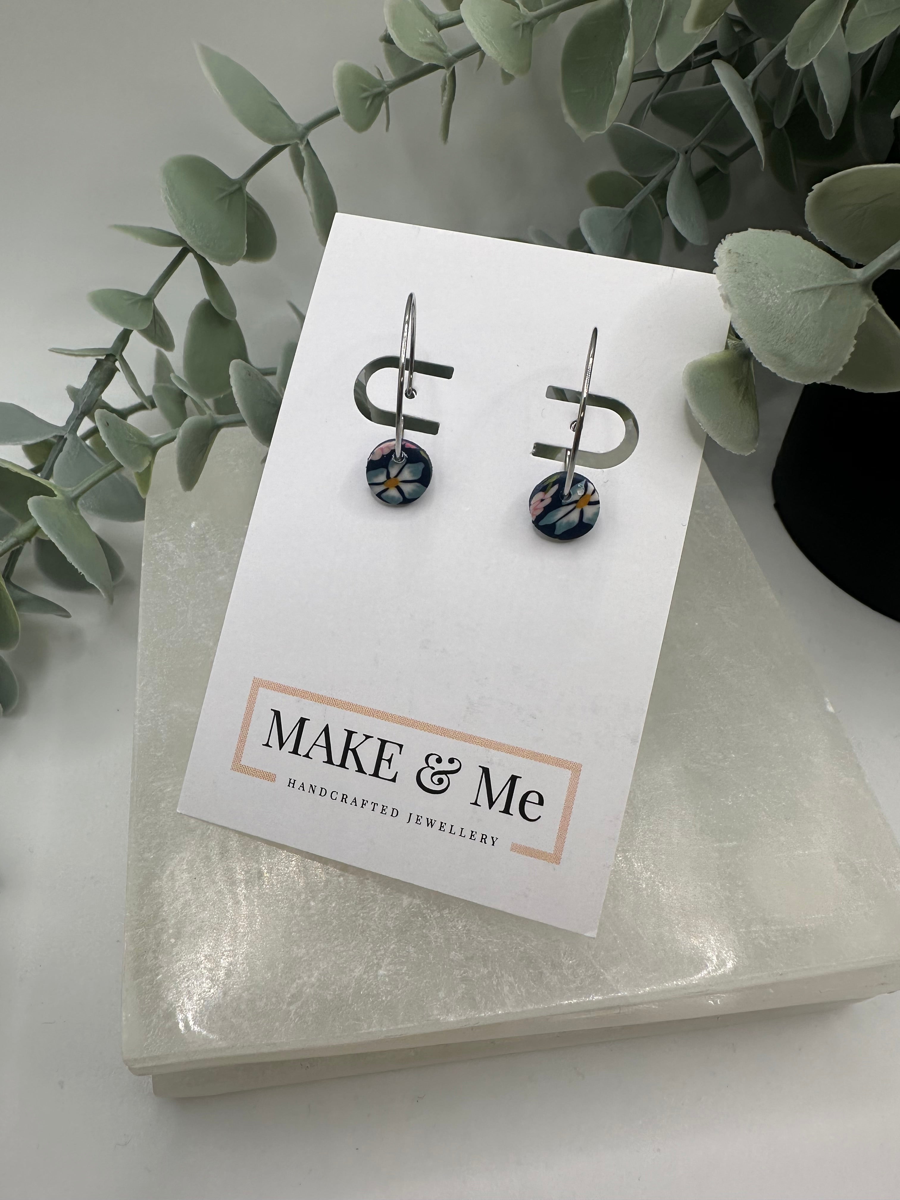 Dot Hoop Earrings – Floral Cane Collection | Stainless Steel
