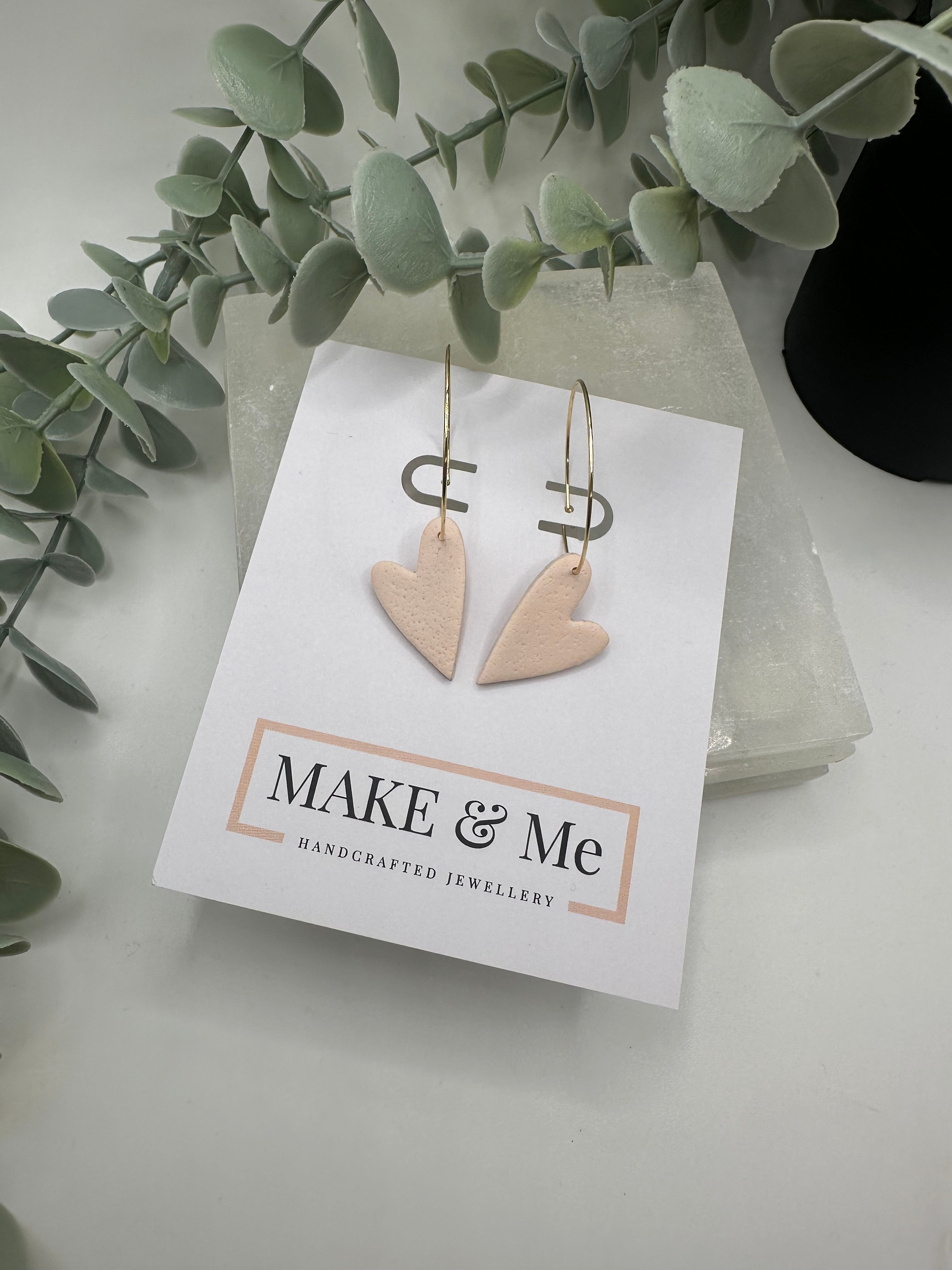 The Core Collection - Powder Pink - Asymmetric Heart Hoops