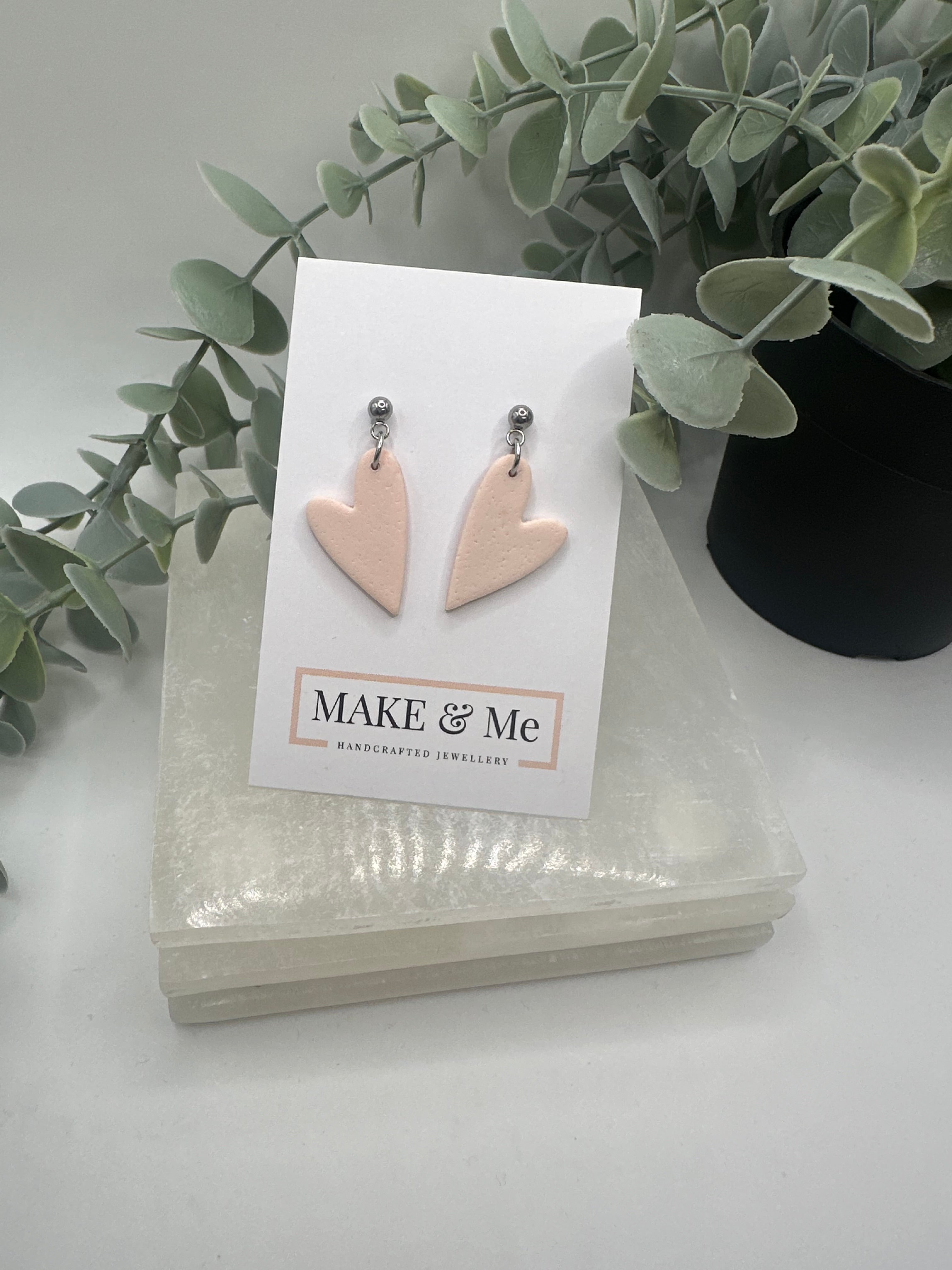 The Core Collection - Powder Pink - Asymmetric Heart Ball Stud