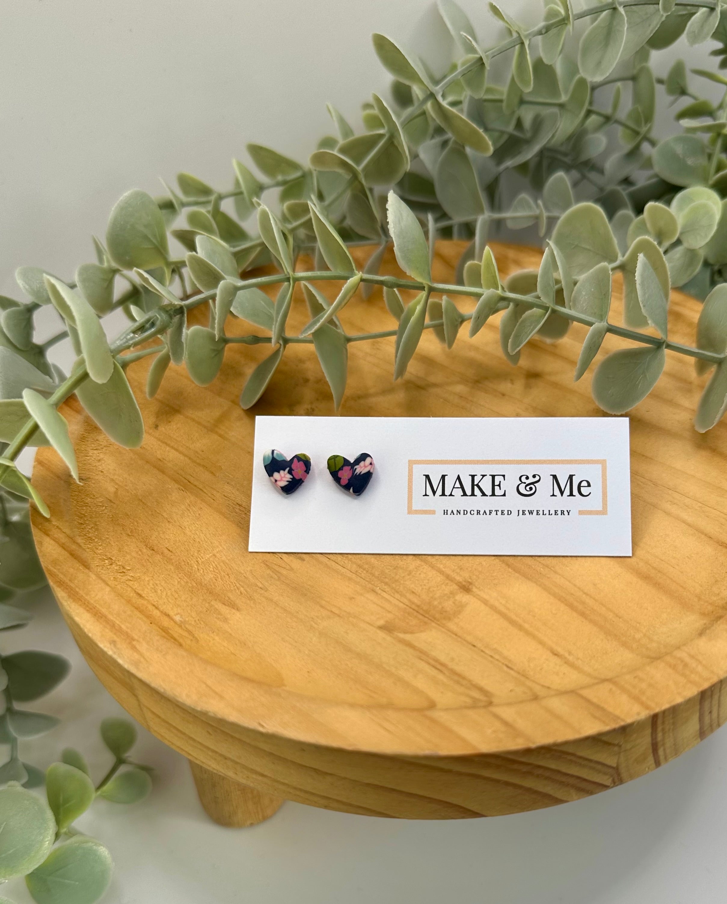 Little Heart Stud Earrings – Floral Cane Collection | Stainless Steel