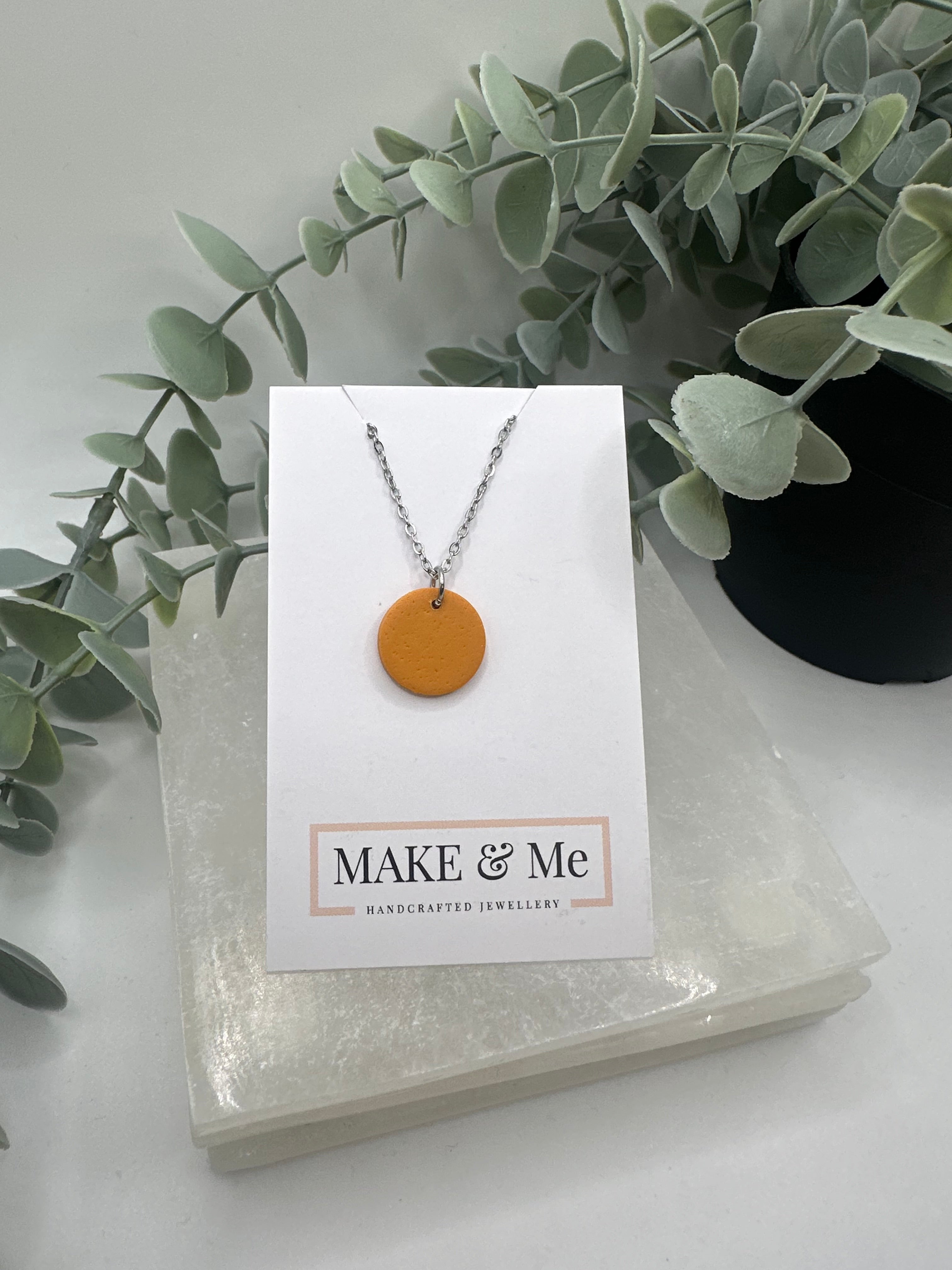 The Core Collection - Tangerine - Button Necklace