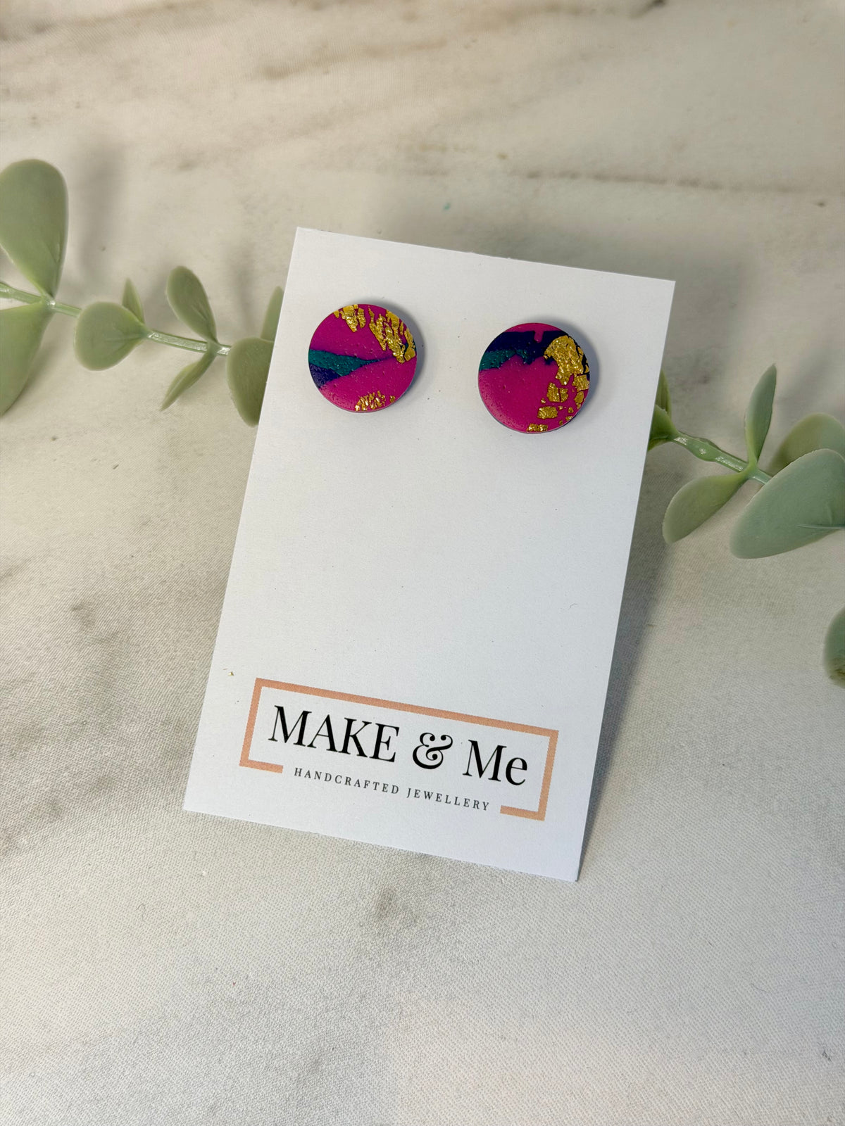 Abstract - Button Stud Earrings