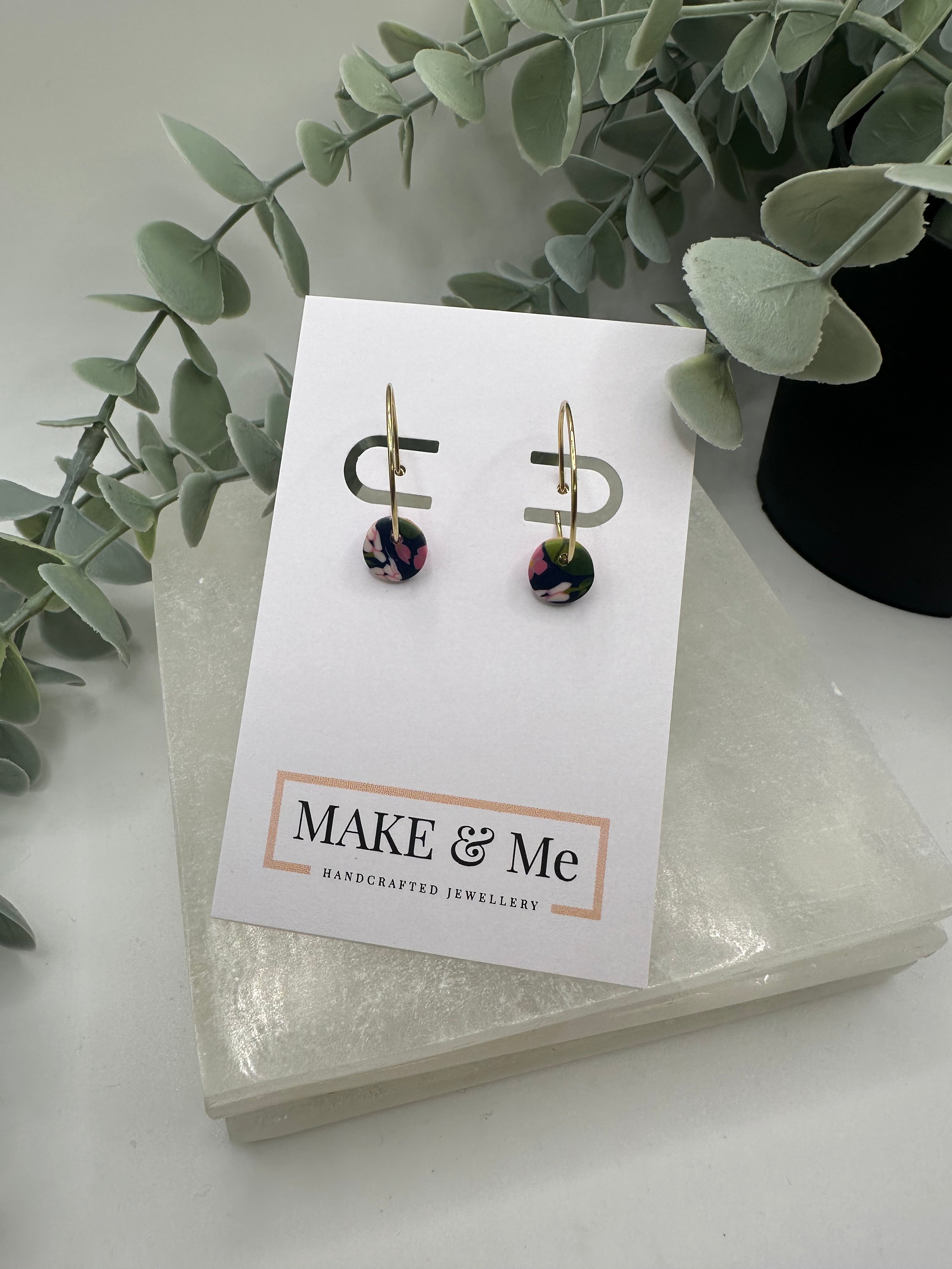 Dot Hoop Earrings – Floral Cane Collection | Stainless Steel