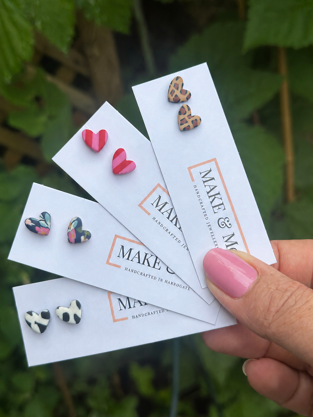 Dalmatian little Heart Stud EARRINGS