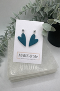 The Core Collection - Teal - Asymmetric Heart Ball Stud