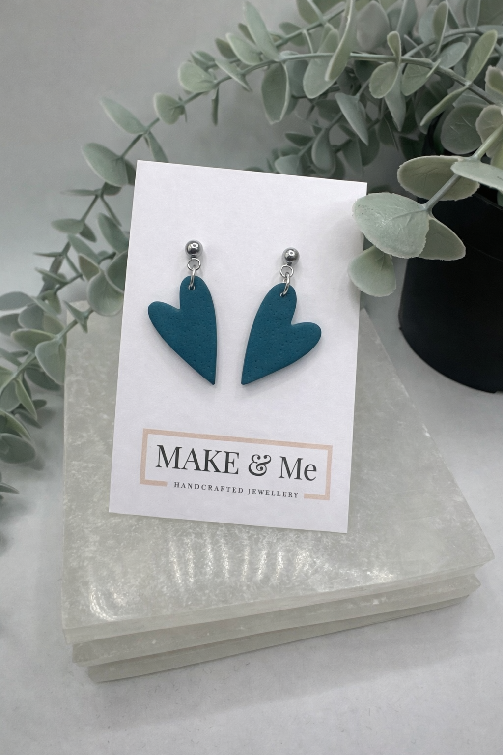 The Core Collection - Teal - Asymmetric Heart Ball Stud