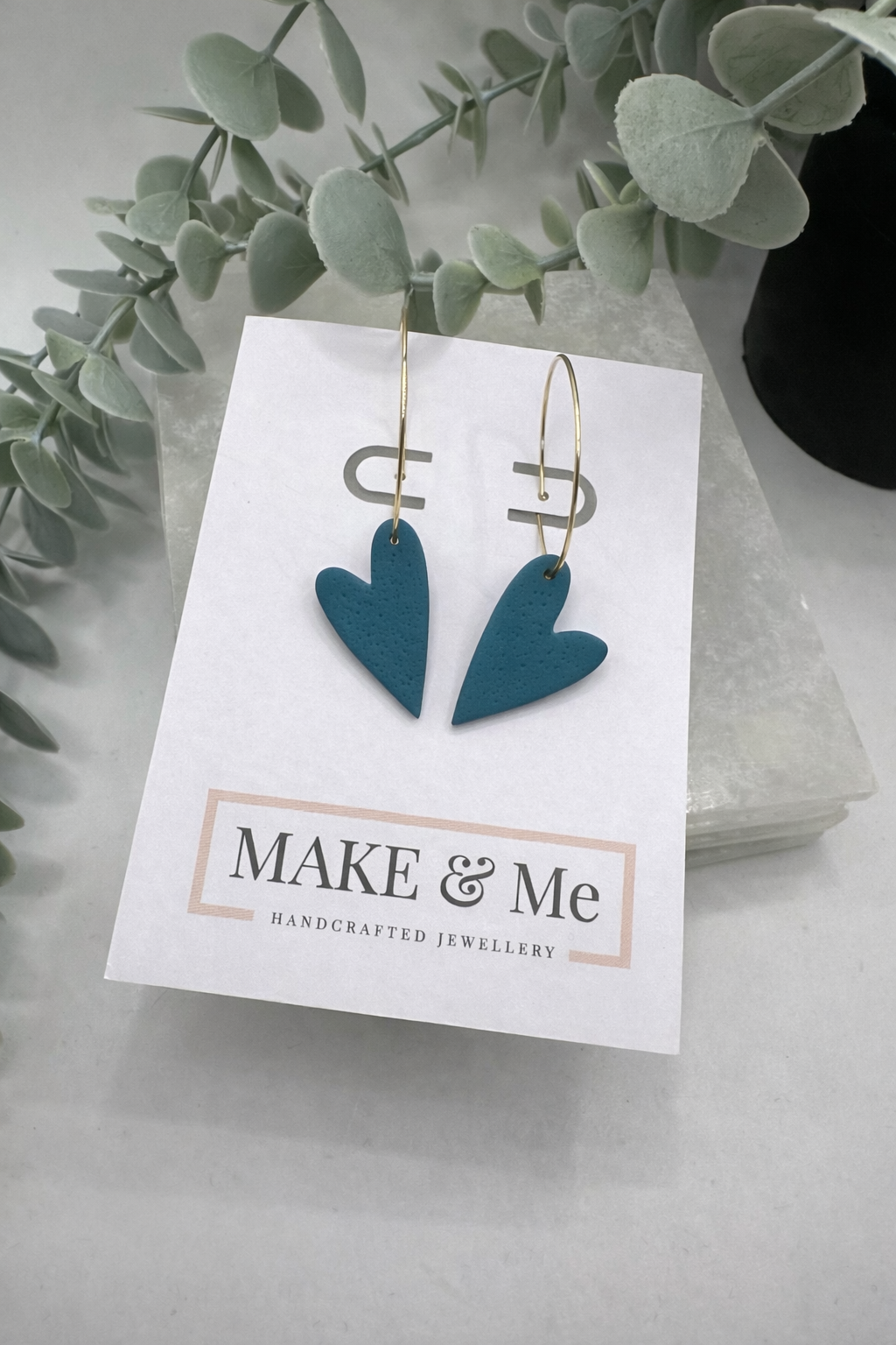 The Core Collection - Teal - Asymmetric Heart Hoops