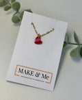 Pink and Red Striped Little Heart Necklace
