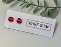 Pink and Red Dot Stud Earrings