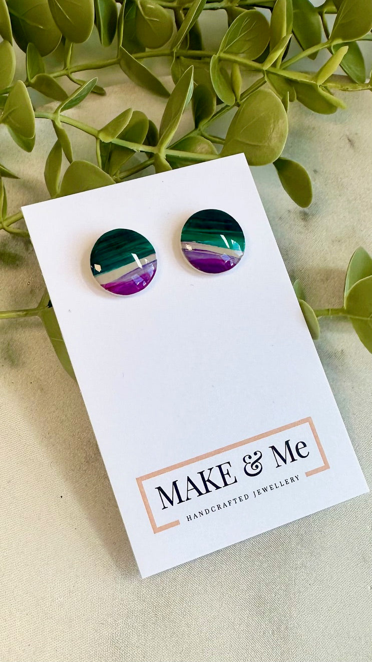 Hand Painted - Button Stud