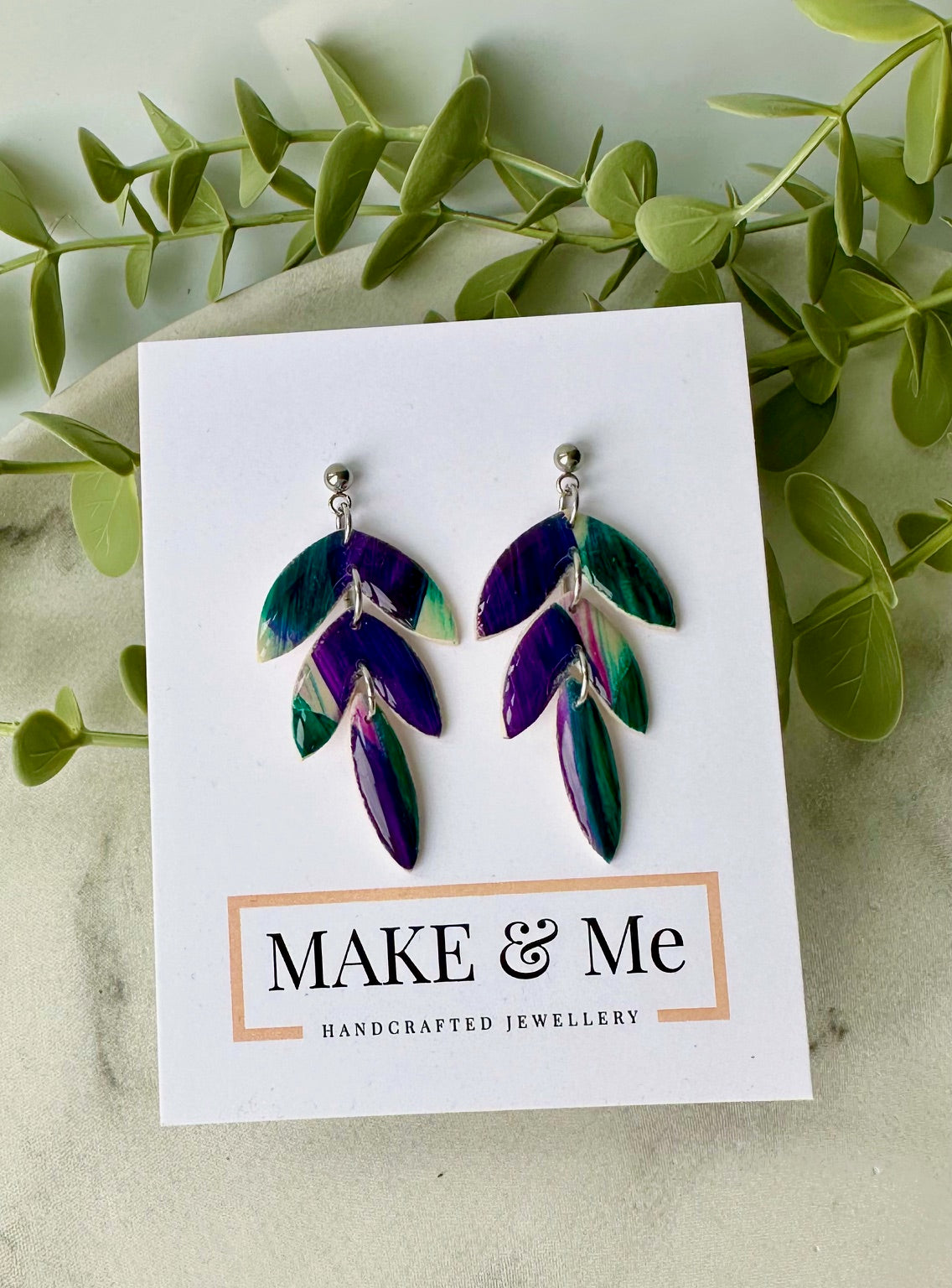 Hand Painted - Petal Earrings