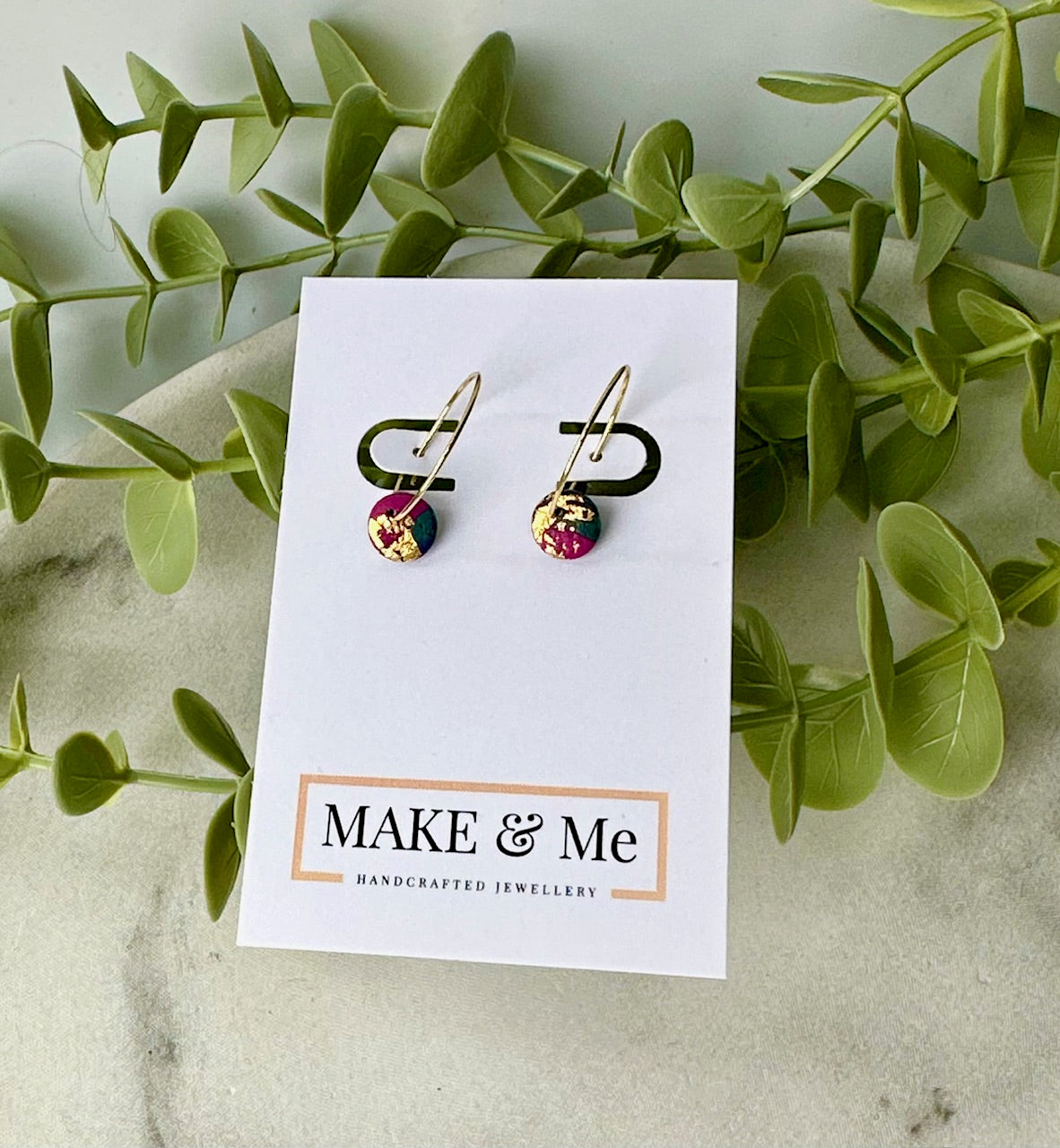 Abstract - Dot Hoop Earrings