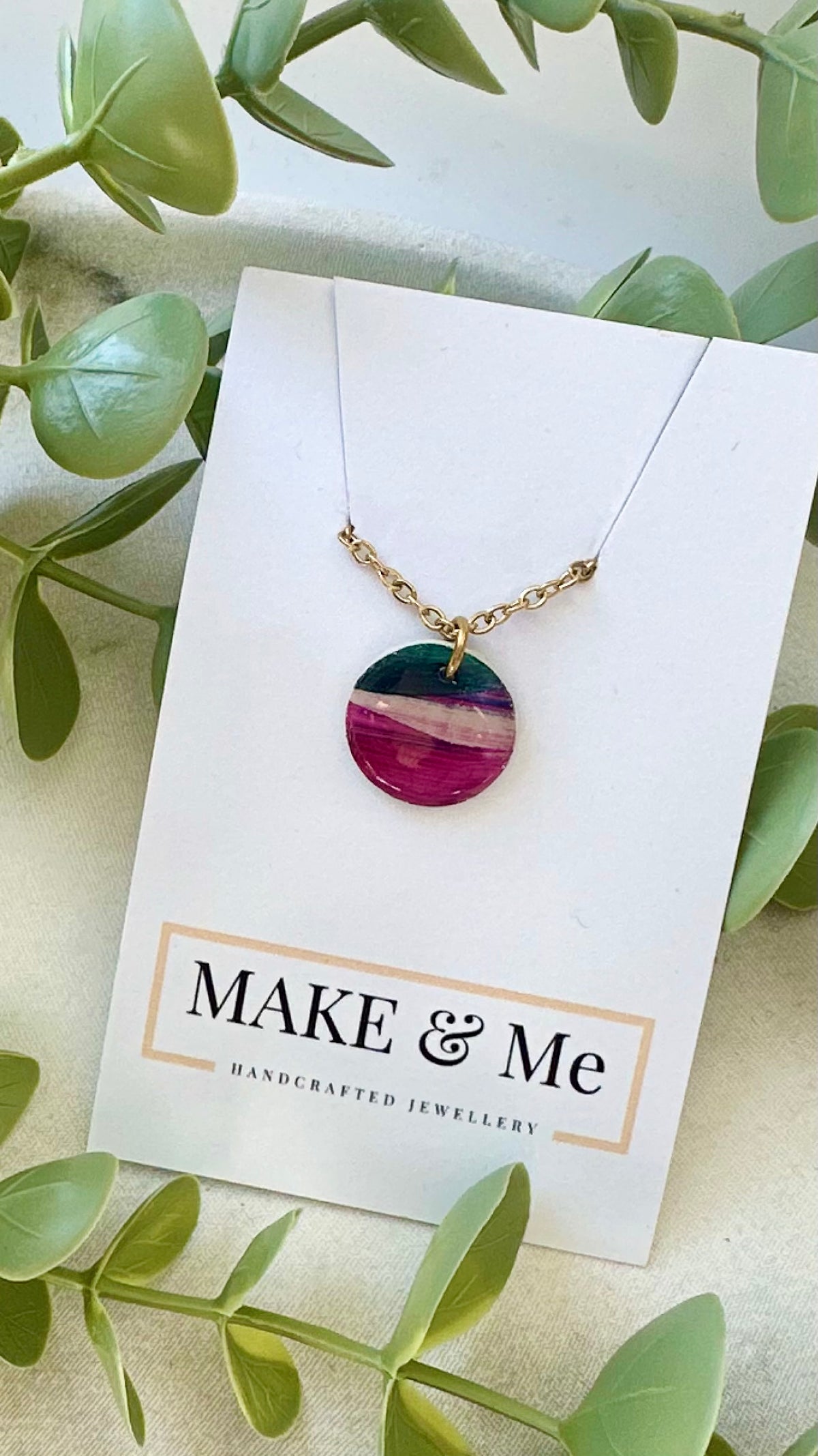 Hand Painted - Button Necklace