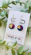 Abstract -  Button Hoop Earring