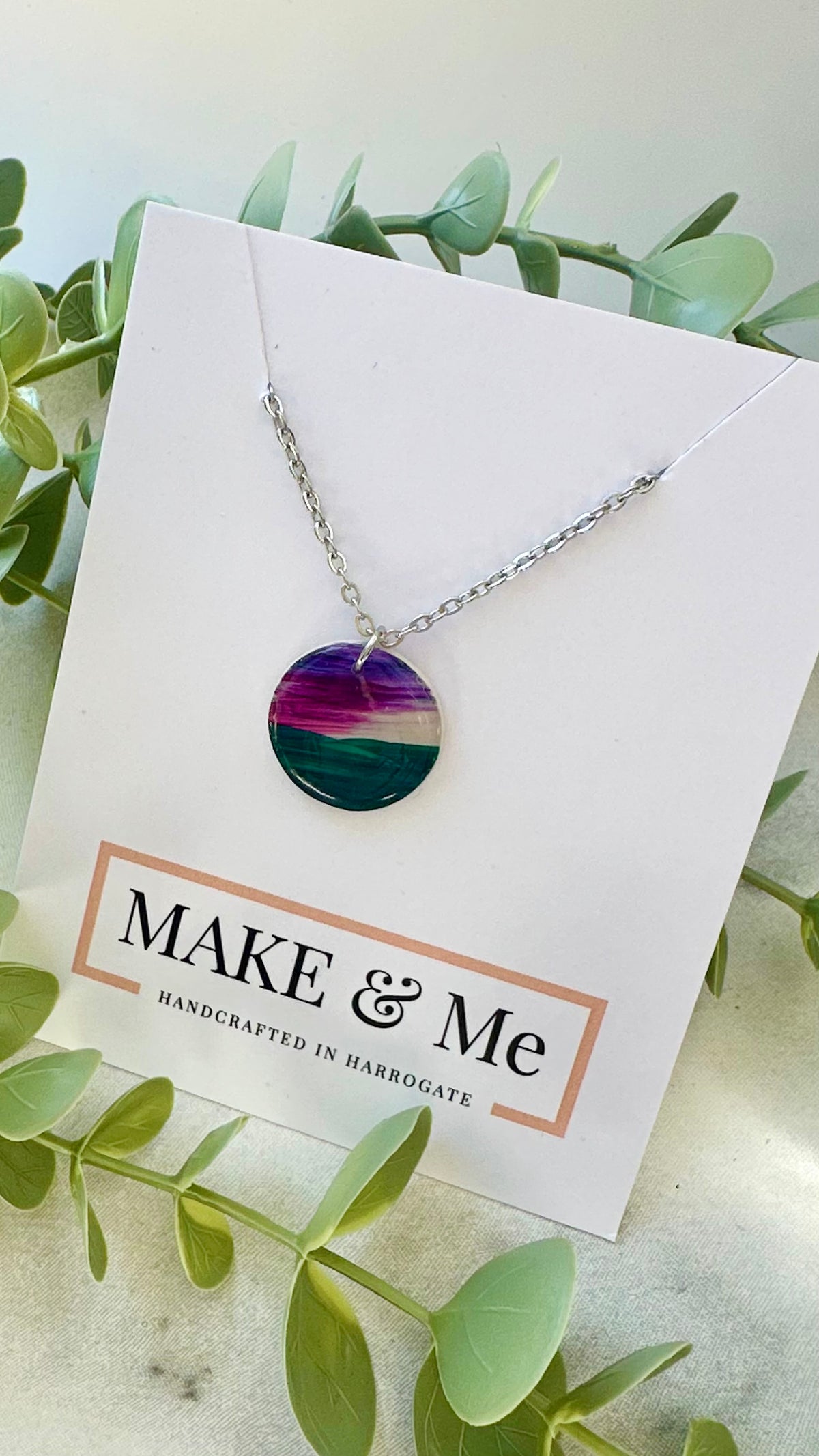 Hand Painted - Large Button Necklace