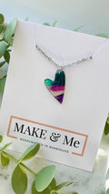 Hand Painted - Asymmetric Heart Necklace
