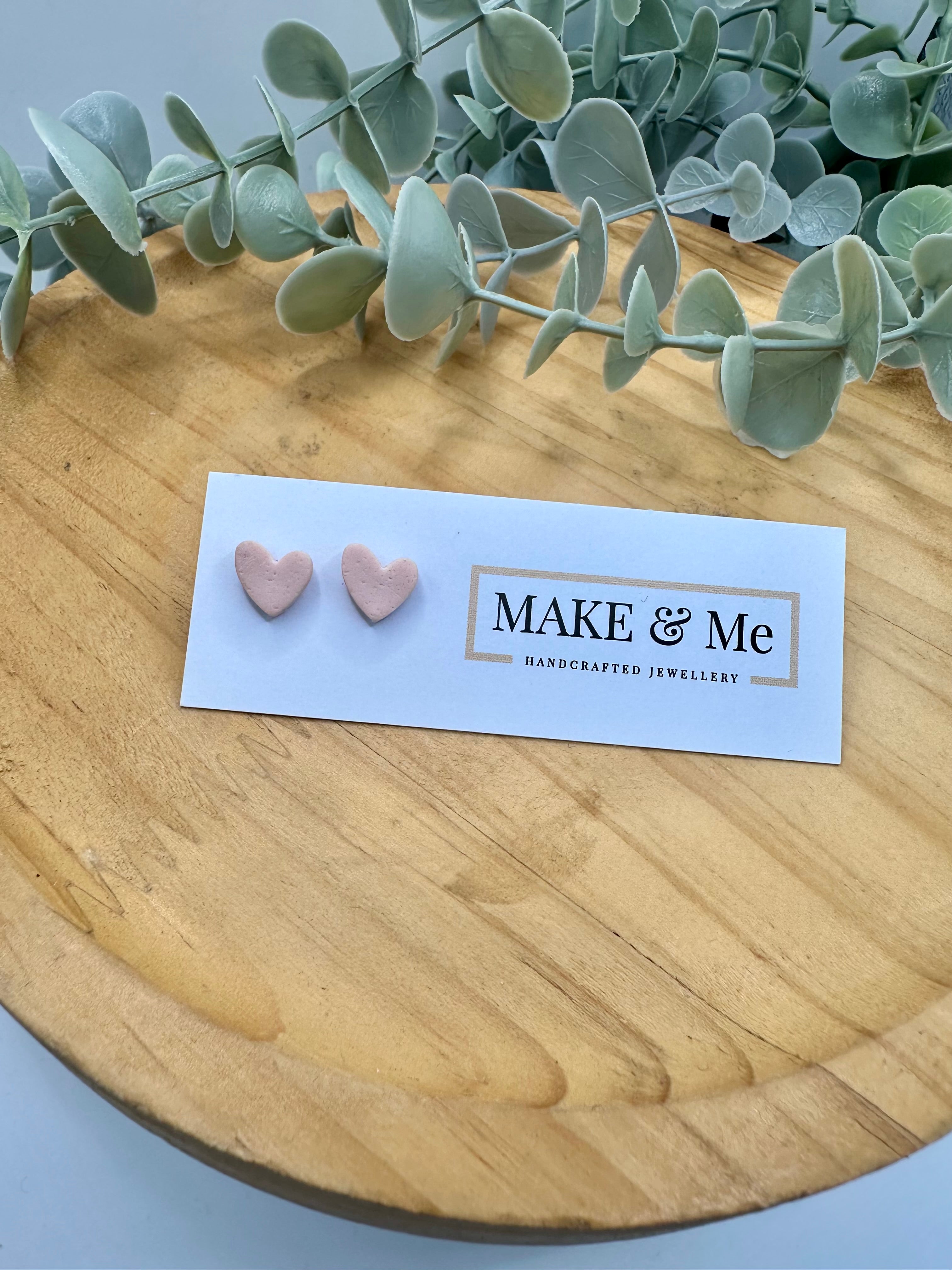 The Core Collection - Powder Pink -  Little Heart Studs
