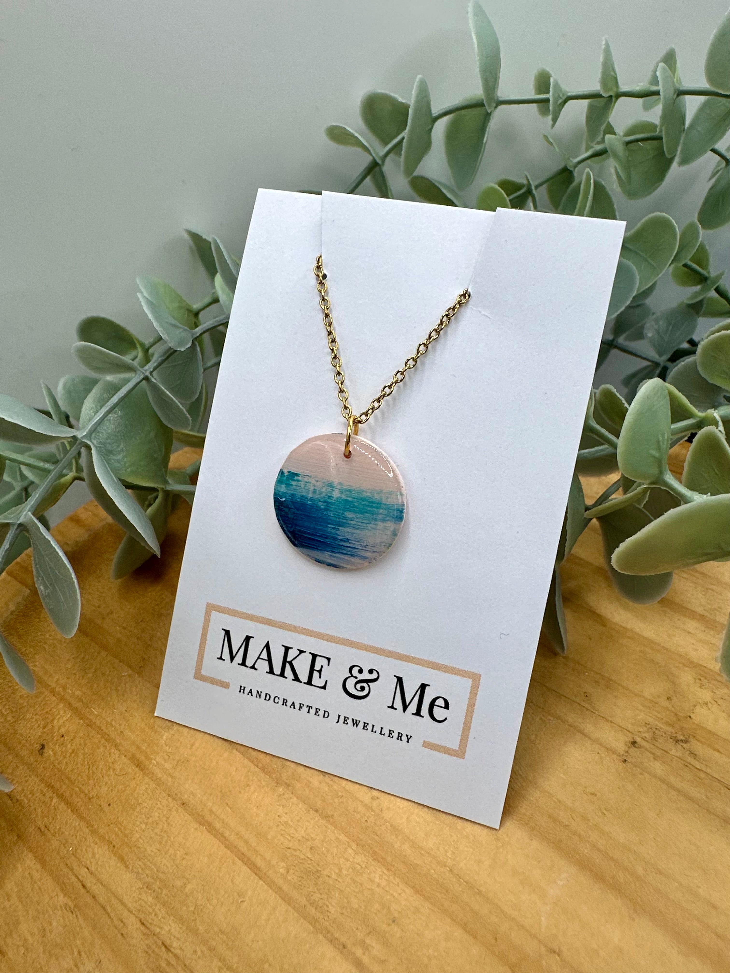 Hand Painted - Large Button Necklace