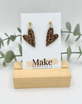 Tan Leopard - Asymmetric Heart  Ball Stud