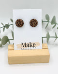 Tan Leopard  - Button Stud