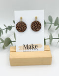 Tan Leopard - Large Button Ball Stud / Hook